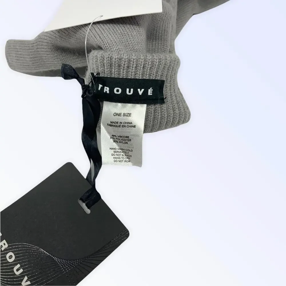 Trouve Gray Gloves Stretch Knit One Size
